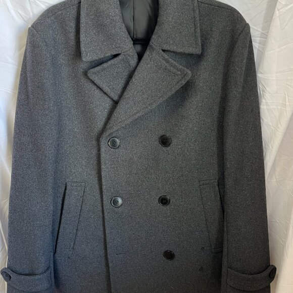 Dark Gray Wool Pea Coat H&M - Picture 1 of 3